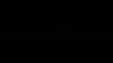 Siyah arka planda beyaz çizgili biftek ikonu var. 4K Video hareketli grafik canlandırması