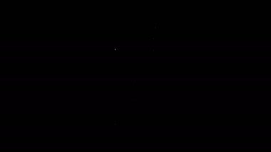Beyaz çizgi Bilgisayar simgesi siyah arkaplanda izole edildi. Bilgisayar bileşeni işareti. 4K Video hareketli grafik canlandırması