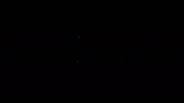 Siyah arkaplanda beyaz çizgi taşınabilir oyun konsolu simgesi izole edildi. Av alanı tabelası. Oyun konsepti. 4K Video hareketli grafik canlandırması