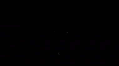 Beyaz çizgi Sanal gerçeklik gözlüğü simgesi siyah arkaplanda izole edilmiş. Stereoskopik 3D VR maskesi. 4K Video hareketli grafik canlandırması