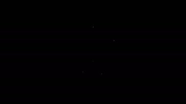 Beyaz çizgi Siyah arkaplanda izole hesap ekranı simgesi oluştur. 4K Video hareketli grafik canlandırması