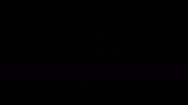 Beyaz çizgi yıldızı simgesi siyah arkaplanda izole edildi. Favori, skor, en iyi derecelendirme, ödül sembolü. 4K Video hareketli grafik canlandırması