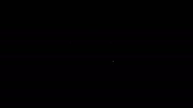 Siyah arkaplanda beyaz çizgi Gamepad simgesi izole edildi. Oyun kontrolörü. 4K Video hareketli grafik canlandırması