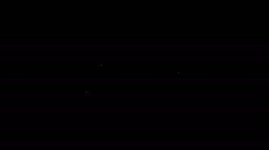 Siyah arkaplanda beyaz çizgi video oyun konsolu simgesi izole edildi. 4K Video hareketli grafik canlandırması