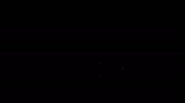 Beyaz çizgi Premium siyah arkaplanda izole edilmiş hesap ekranı simgesi oluşturur. 4K Video hareketli grafik canlandırması