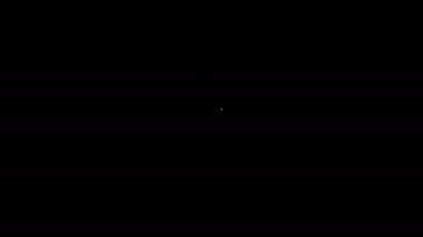 Siyah arkaplanda beyaz çizgi Gamepad simgesi izole edildi. Oyun kontrolörü. 4K Video hareketli grafik canlandırması