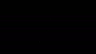 Beyaz çizgi Stereo hoparlör simgesi siyah arkaplanda izole edildi. Ses sistemi hoparlörleri. Müzik ikonu. Müzikal sütun hoparlörü. 4K Video hareketli grafik canlandırması