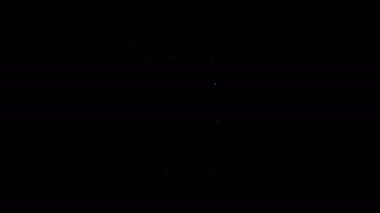 Beyaz çizgi, siyah arkaplanda izole edilmiş diş macunu simgesi tüpünü çaprazladı. 4K Video hareketli grafik canlandırması