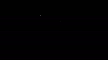 Diş bakımı için beyaz çizgi kliniği siyah arka planda izole edilmiş diş ikonu. 4K Video hareketli grafik canlandırması