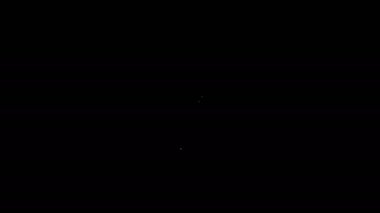 Siyah arka planda beyaz çizgi ilaç veya tablet ikonu var. Kapsül hapı ve uyuşturucu işareti. Eczane tasarımı. 4K Video hareketli grafik canlandırması