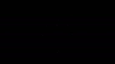 Siyah arkaplanda beyaz çizgili elmas diş simgesi var. 4K Video hareketli grafik canlandırması