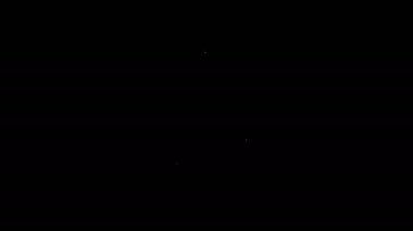 Beyaz çizgi Diş simgesi siyah arkaplanda izole edildi. Diş hekimliği kliniği veya diş hekimliği merkezi ve diş macunu paketi için diş sembolü. 4K Video hareketli grafik canlandırması