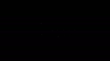 Siyah arkaplanda beyaz çizgi protez modeli simgesi izole edildi. Diş konsepti. 4K Video hareketli grafik canlandırması