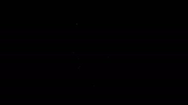 Beyaz çizgi diş implantı simgesi siyah arkaplanda izole edildi. 4K Video hareketli grafik canlandırması