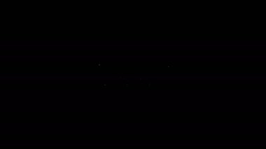 Siyah arkaplanda izole edilmiş diş teli simgesi olan beyaz çizgi. Diş ısırığının hizası, diş telli sıra. Diş konsepti. 4K Video hareketli grafik canlandırması