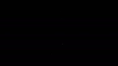 Beyaz çizgi tüp diş macunu simgesi siyah arkaplanda izole edildi. 4K Video hareketli grafik canlandırması