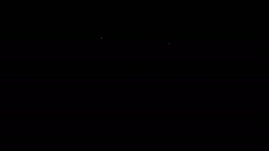 Beyaz çizgili diş, siyah arkaplanda izole edilmiş bir simge. Diş çürüğü. 4K Video hareketli grafik canlandırması