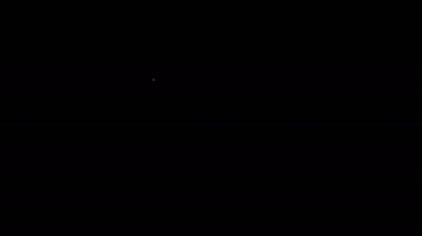 Beyaz çizgi Diş simgesi siyah arkaplanda izole edildi. Diş hekimliği kliniği veya diş hekimliği merkezi ve diş macunu paketi için diş sembolü. 4K Video hareketli grafik canlandırması