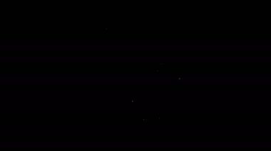 Beyaz çizgi belge koruma konsepti simgesi siyah arkaplanda izole edildi. Gizli bilgi ve gizlilik fikri, güvenlik, koruma, kalkan. 4K Video hareketli grafik canlandırması