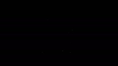 Beyaz çizgi Belgesi ve kilit simgesi siyah arkaplanda izole edildi. Dosya biçimi ve asma kilit. Güvenlik, güvenlik, koruma kavramı. 4K Video hareketli grafik canlandırması
