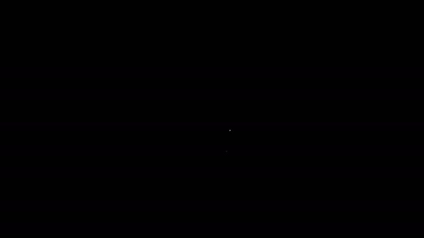 Vit linje Rib öga stek ikon isolerad på svart bakgrund. Stek tomahawk. En bit kött. 4K Video motion grafisk animation — Stockvideo