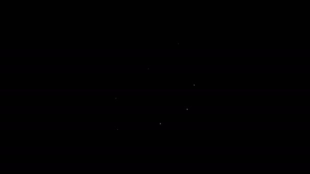 Línea blanca Icono de carne de filete congelada fresca aislada sobre fondo negro. Animación gráfica de vídeo 4K — Vídeo de stock