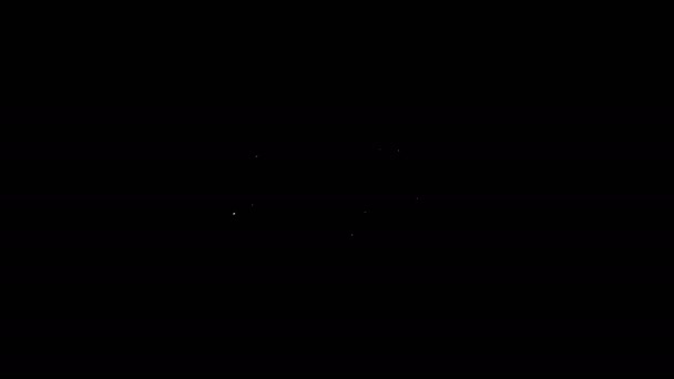 Linea bianca Icona carne di bistecca isolata su sfondo nero. Animazione grafica 4K Video motion — Video Stock