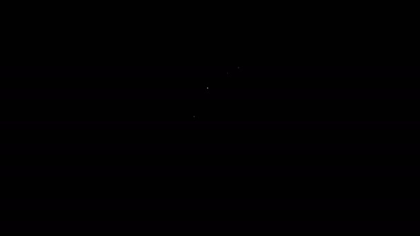 Linha branca ícone garrafa Molho isolado no fundo preto. Ketchup, mostarda e maionese garrafas com molho para fast food. Animação gráfica em movimento de vídeo 4K — Vídeo de Stock