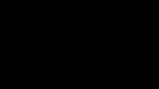 Linea bianca Icona di tacchino arrosto o pollo isolata su sfondo nero. Animazione grafica 4K Video motion — Video Stock