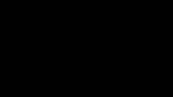 Weiße Linie Sauce Flasche Symbol isoliert auf schwarzem Hintergrund. Ketchup-, Senf- und Mayonnaise-Flaschen mit Soße für Fast Food. 4K Video Motion Grafik Animation — Stockvideo
