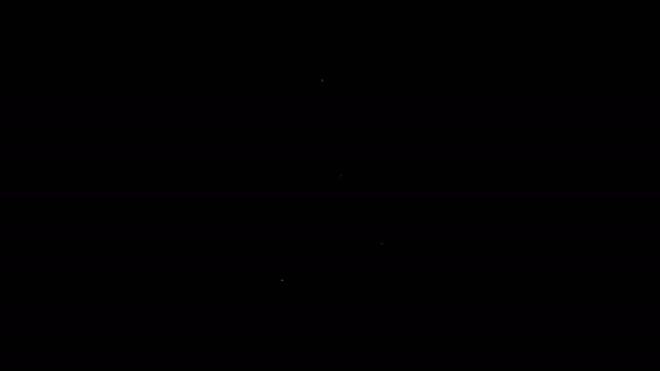 White line Joystick for arcade machine icon isolated on black background. Joystick gamepad. 4K Video motion graphic animation — Stock Video