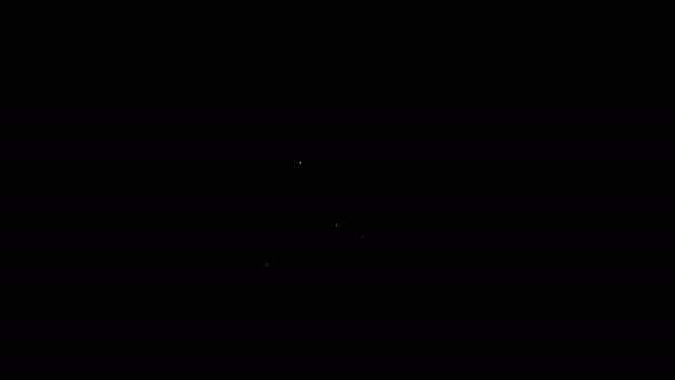 Linha branca ícone monitor de computador isolado no fundo preto. Assinatura do componente do PC. Animação gráfica em movimento de vídeo 4K — Vídeo de Stock