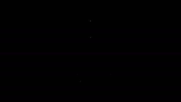 Weiße Linie Rennsimulator Cockpit-Symbol isoliert auf schwarzem Hintergrund. Spielzubehör. Gadget zum Fahren Simulationsspiel. 4K Video Motion Grafik Animation — Stockvideo