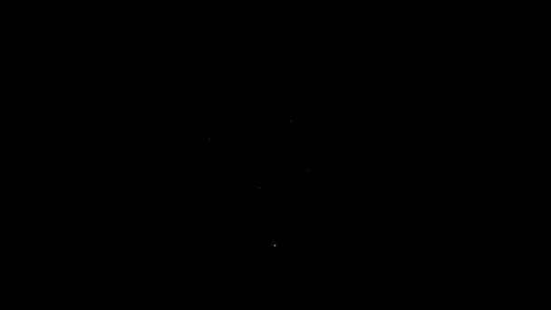 Иконка Gamepad белой линии выделена на черном фоне. Игровой контроллер. Видеографическая анимация 4K — стоковое видео