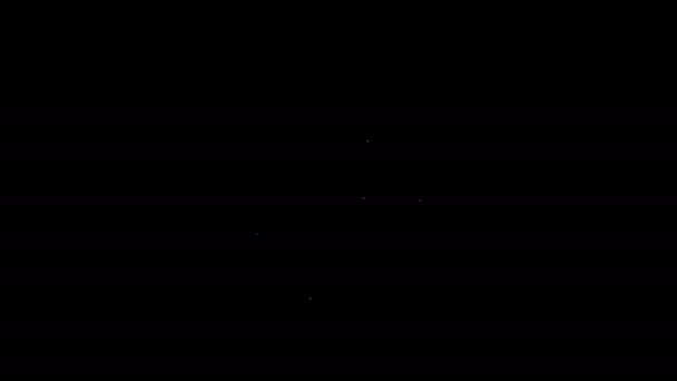 Fehér vonal Csillag ikon elszigetelt fekete háttérrel. Kedvenc, pontszám, legjobb értékelés, díj szimbólum. 4K Videó mozgás grafikus animáció — Stock videók