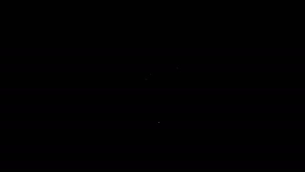 Fehér vonal Számítógépes egér játék ikon elszigetelt fekete háttér. Optikai kerék szimbólummal. 4K Videó mozgás grafikus animáció — Stock videók