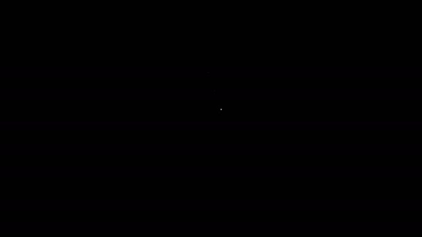 Bílá čára Gamepad ikona izolované na černém pozadí. Herní ovladač. Grafická animace pohybu videa 4K — Stock video