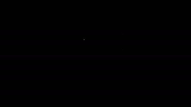 Weiße Linie Klemmbrett mit Zahnarztkarte oder Patientenakte Symbol isoliert auf schwarzem Hintergrund. Zahnzusatzversicherungen. Zahnklinikbericht. 4K Video Motion Grafik Animation — Stockvideo