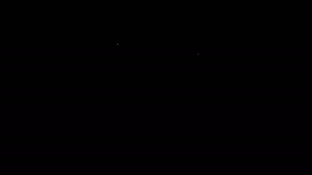 Witte lijn Tanden bleken concept pictogram geïsoleerd op zwarte achtergrond. Tandsymbool voor tandheelkundige kliniek of tandarts medisch centrum. 4K Video motion grafische animatie — Stockvideo