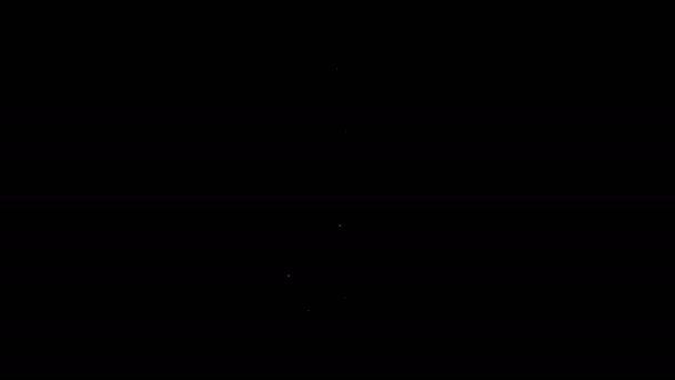 Linea bianca Siringa medica dentale con icona dell'ago isolata su sfondo nero. Animazione grafica 4K Video motion — Video Stock
