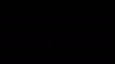 Beyaz çizgi dosya koruma konsepti simgesi siyah arkaplanda izole edildi. Gizli bilgi ve gizlilik fikri, koruma, kalkan. 4K Video hareketli grafik canlandırması