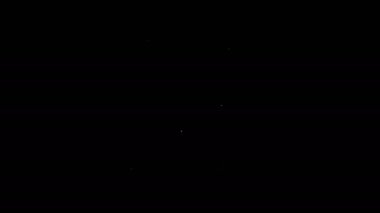 Siyah arkaplanda yıldız simgesi olan beyaz çizgi belgesi. En iyi belge, favori, derecelendirme sembolü. 4K Video hareketli grafik canlandırması