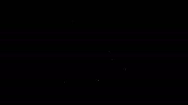 Siyah arkaplanda saat simgesine sahip beyaz çizgi belgesi. Belge ve geri sayım, teslim tarihi, program, planlama sembolü. 4K Video hareketli grafik canlandırması