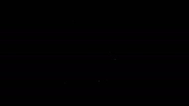 Siyah arkaplanda beyaz çizgi silme dosya simgesi izole edildi. Kağıt çarşafta geri dönüşüm kutusu işareti var. Reddedilmiş belge. Kağıt üzerinde çarmıh. 4K Video hareketli grafik canlandırması