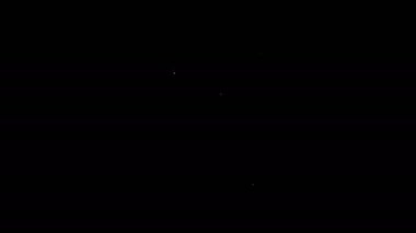 Beyaz satır Sonraki sayfa ok simgesi siyah arkaplanda izole. Oklu belge dosyası. Belge gönder. 4K Video hareketli grafik canlandırması