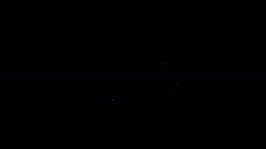 Siyah arkaplanda izole edilmiş saat simgesine sahip beyaz çizgi belge dizini. Belge ve geri sayım, teslim tarihi, program, planlama sembolü. 4K Video hareketli grafik canlandırması