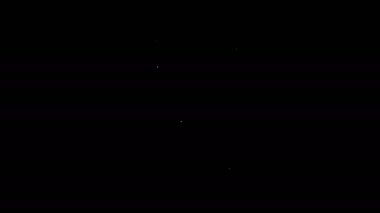 Beyaz çizgi PSD dosya belgesi. Siyah arkaplanda psd simgesi indir. PSD dosya sembolü. 4K Video hareketli grafik canlandırması