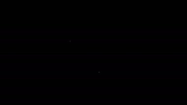 Siyah arkaplanda beyaz çizgi dosya ikonu izole edildi. Muhasebe klasörü sembolü. Muhasebe yönetimi. 4K Video hareketli grafik canlandırması