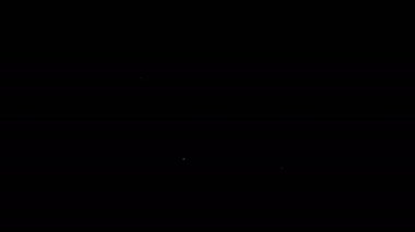 Siyah arkaplanda beyaz çizgi dosya ikonu izole edildi. Muhasebe klasörü sembolü. Muhasebe yönetimi. 4K Video hareketli grafik canlandırması