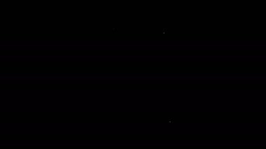 Siyah arkaplanda beyaz çizgi belge simgesi izole edildi. Dosya simgesi. Kontrol listesi simgesi. İş konsepti. 4K Video hareketli grafik canlandırması